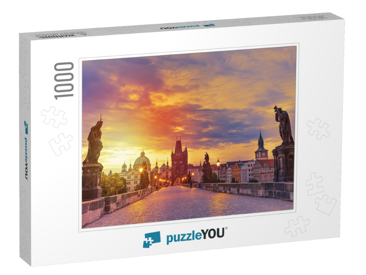 View of Charles Bridge in Prague During Sunset, Czech Rep... Jigsaw Puzzle with 1000 pieces