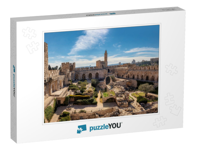 Panorama of David's Tower in Old City of Jerusalem with V... Jigsaw Puzzle