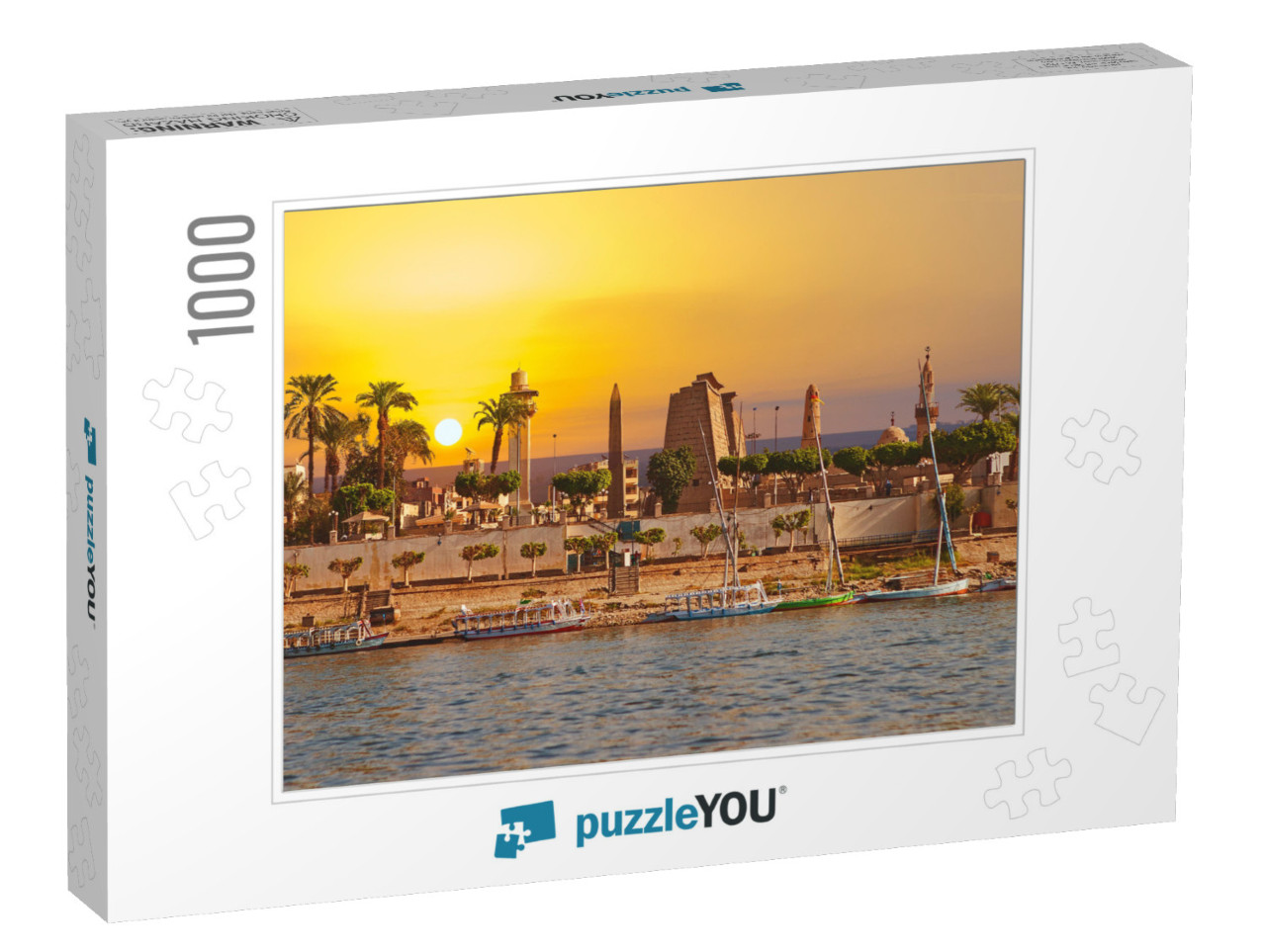 River Nile Luxor Egypt, Beautiful Yellow Sunny Background... Jigsaw Puzzle with 1000 pieces