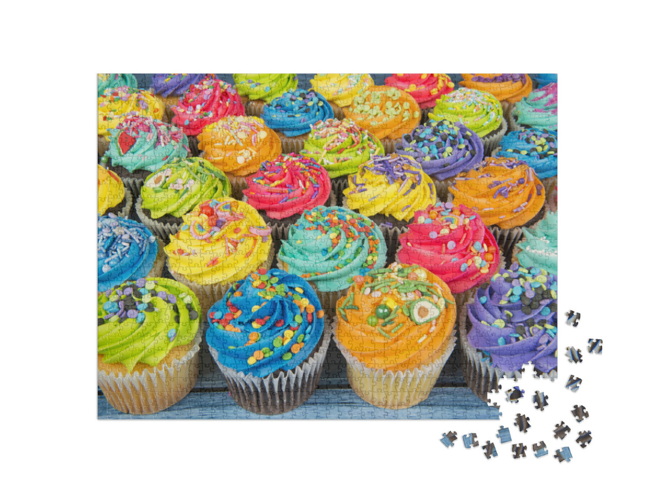 Colorful Cupcakes Photo Collage Jigsaw Puzzle with 1000 pieces