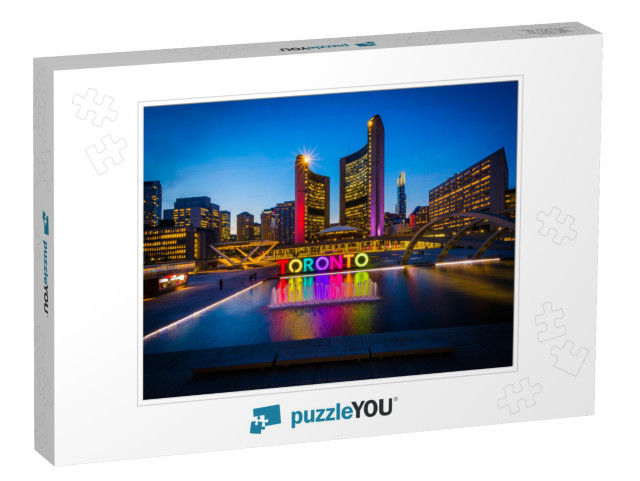 View of Nathan Phillips Square & Toronto Sign in Downtown... Jigsaw Puzzle