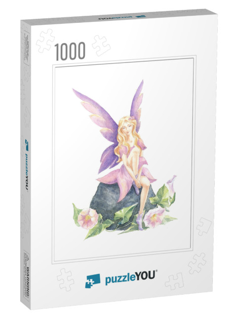 Watercolor Drawing of a Cute Fairy. Beautiful Fair... Jigsaw Puzzle with 1000 pieces