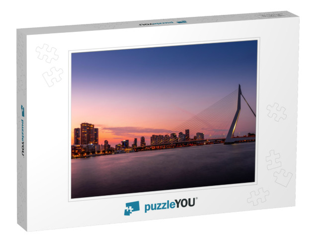 Rotterdam Cityscape with Erasmusbrug. Skyline of Rotterda... Jigsaw Puzzle