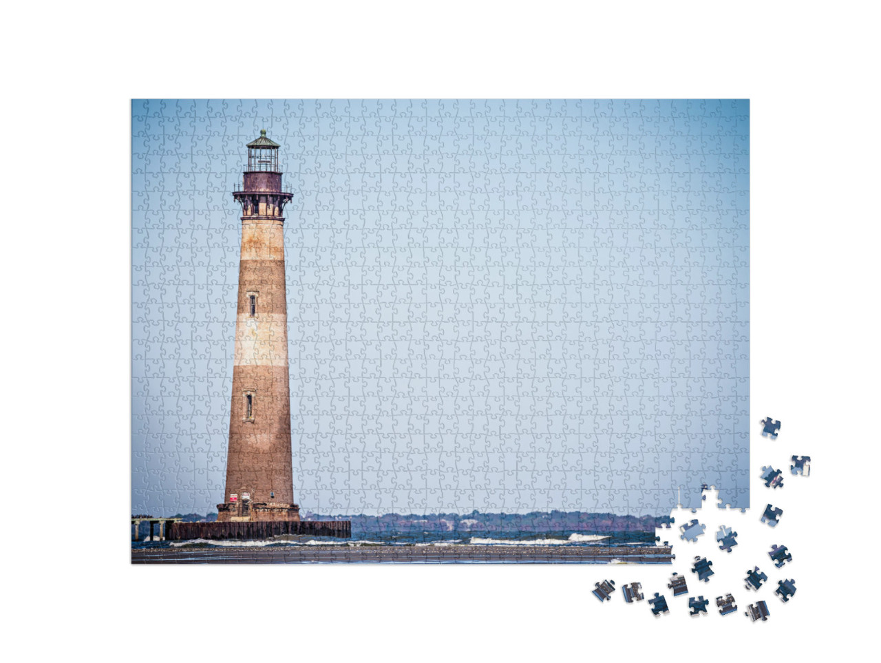 Morris Island Lighthouse on a Sunny Day... Jigsaw Puzzle with 1000 pieces