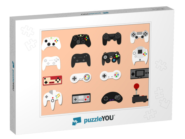 Illustration Icons Set Game Controllers Modern And... Jigsaw Puzzle