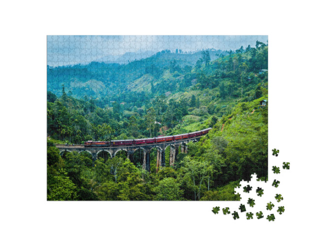 Nine Arches Bridge from Above, Sri Lanka... Jigsaw Puzzle with 1000 pieces