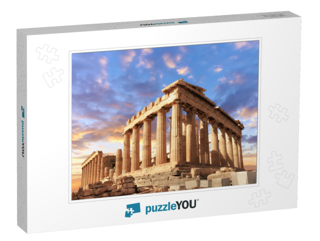 Parthenon Temple on a Sunset. Acropolis in Athens, Greece... Jigsaw Puzzle