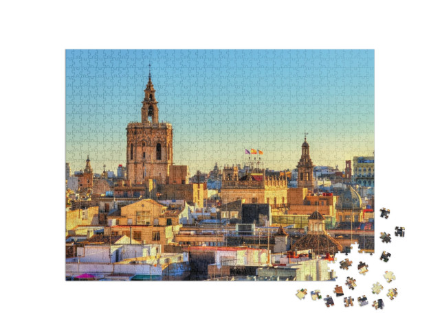 Aerial View of the Old Town in Valencia from the Serranos... Jigsaw Puzzle with 1000 pieces