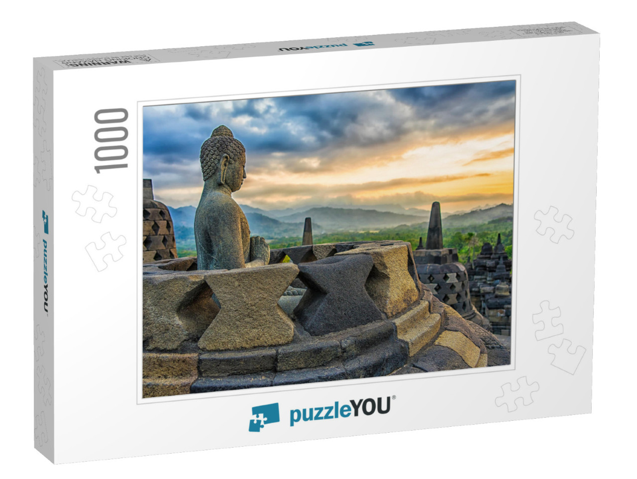 Borobudur Temple At Sunset Yogyakarta, Java, Indonesia... Jigsaw Puzzle with 1000 pieces