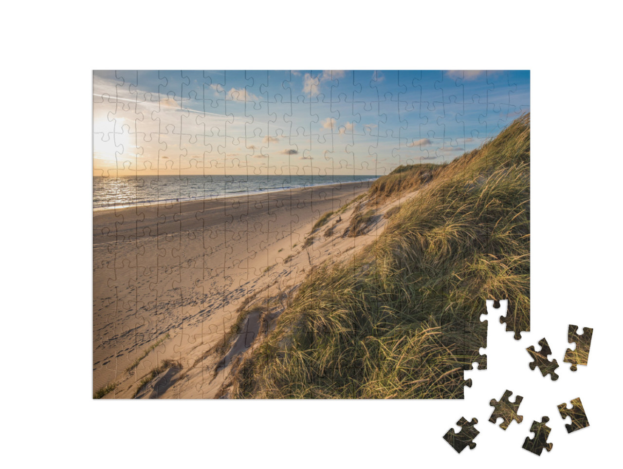 North Sea Beach, Jutland Coast in Denmark... Jigsaw Puzzle with 200 pieces