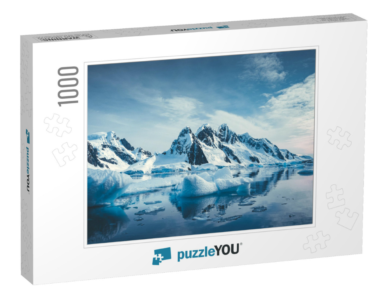 Blue Ice Covered Mountains in South Polar Ocean. Winter A... Jigsaw Puzzle with 1000 pieces