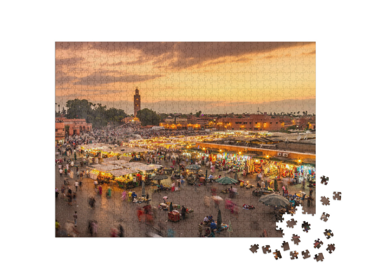 Jamaa El Fna Market Square, Marrakesh, Morocco, North Afr... Jigsaw Puzzle with 1000 pieces