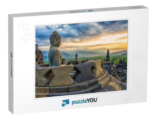 Borobudur Temple At Sunset Yogyakarta, Java, Indonesia... Jigsaw Puzzle