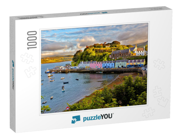 View on Portree Before Sunset, Isle of Skye, Scotland... Jigsaw Puzzle with 1000 pieces