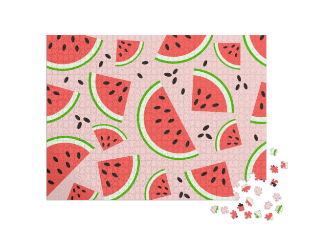 Watermelon Pattern Vector... Jigsaw Puzzle with 1000 pieces