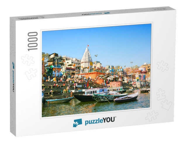 View to Prayag Ghat on the Sacred River Ganges At Uttar P... Jigsaw Puzzle with 1000 pieces