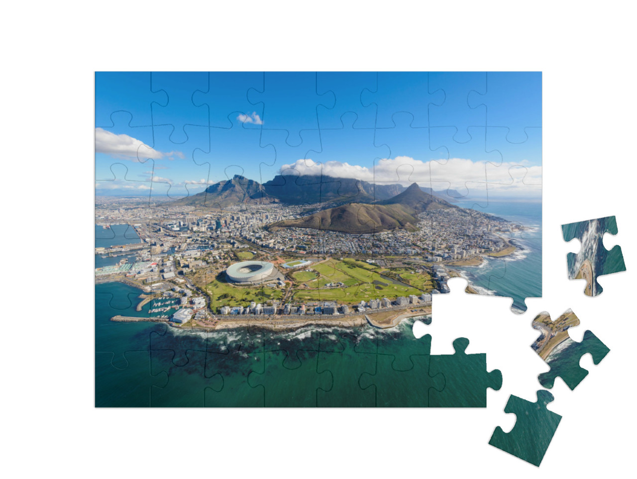 Aerial View of Cape Town, South Africa on a Sunny Afterno... Jigsaw Puzzle with 48 pieces