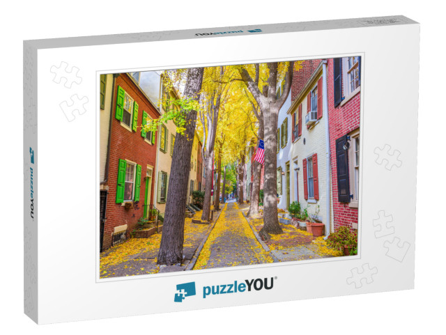 Autumn Alleyway in Philadelphia, Pennsylvania, Usa... Jigsaw Puzzle