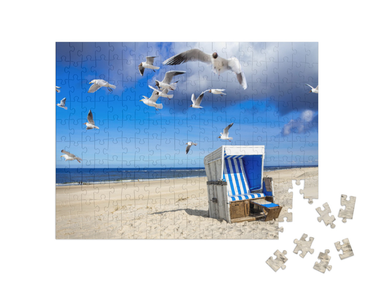 Beach in Westerland, Sylt, Germany... Jigsaw Puzzle with 200 pieces