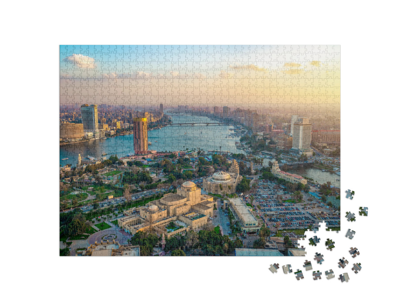 Panorama of Cairo Cityscape Taken During the Sunset from... Jigsaw Puzzle with 1000 pieces