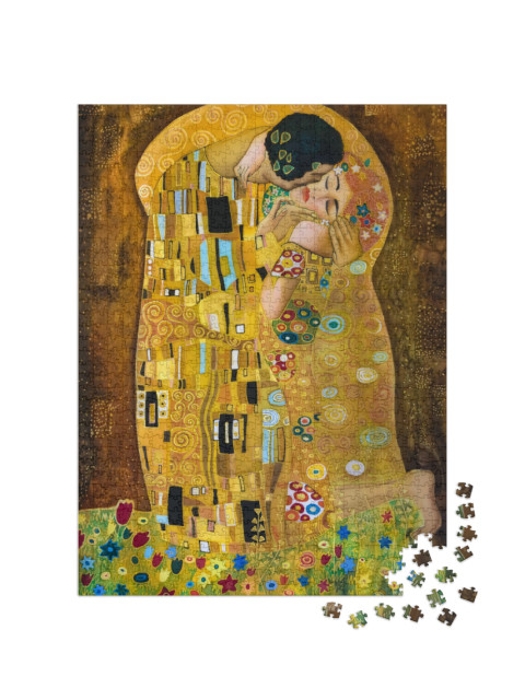 Klimt Inspired Abstract Art, Batik Painting on the Ground... Jigsaw Puzzle with 1000 pieces