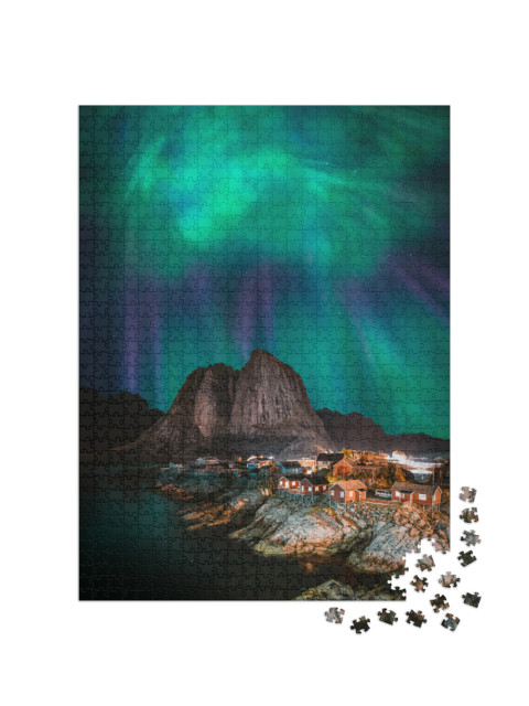 Northern Lights Aurora Borealis with Classic View of the... Jigsaw Puzzle with 1000 pieces