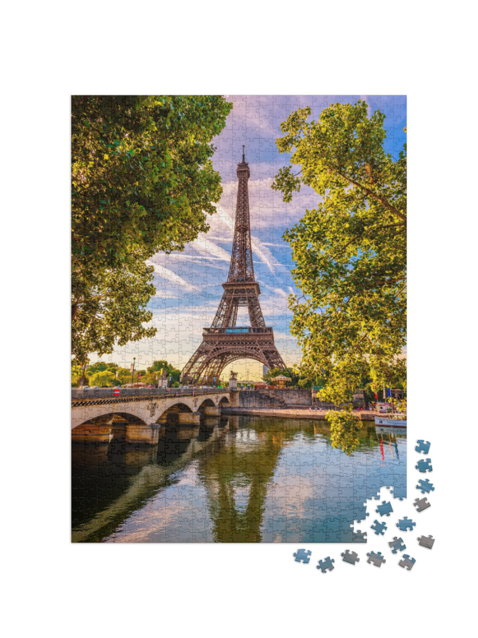 Paris Eiffel Tower & River Seine in Paris, France. Eiffel... Jigsaw Puzzle with 1000 pieces