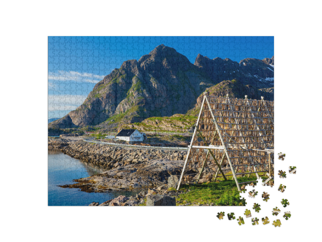 Henningsvaer Village, Lofoten Islands, Norway, Traditiona... Jigsaw Puzzle with 1000 pieces