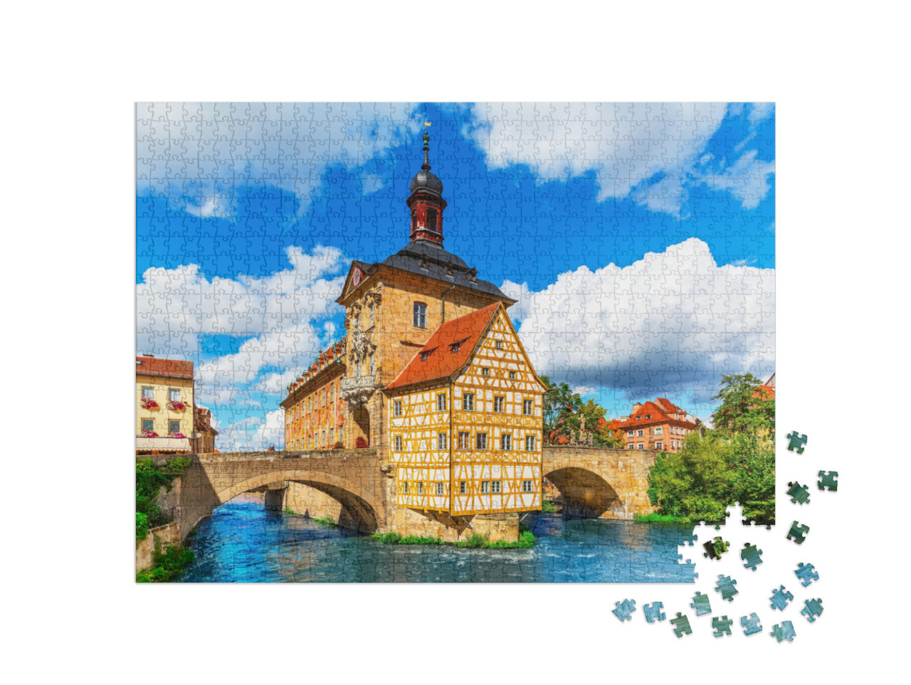 Scenic Summer View of the Old Town Architecture with City... Jigsaw Puzzle with 1000 pieces