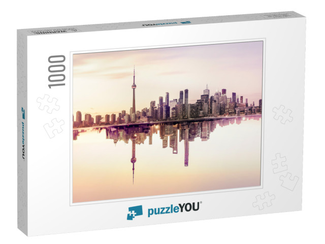 Photo Montage of Toronto & Shanghai Skylines... Jigsaw Puzzle with 1000 pieces