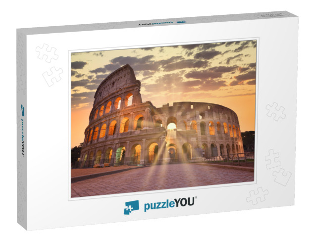 Night View of Colosseum in Rome, Italy. Rome Architecture... Jigsaw Puzzle