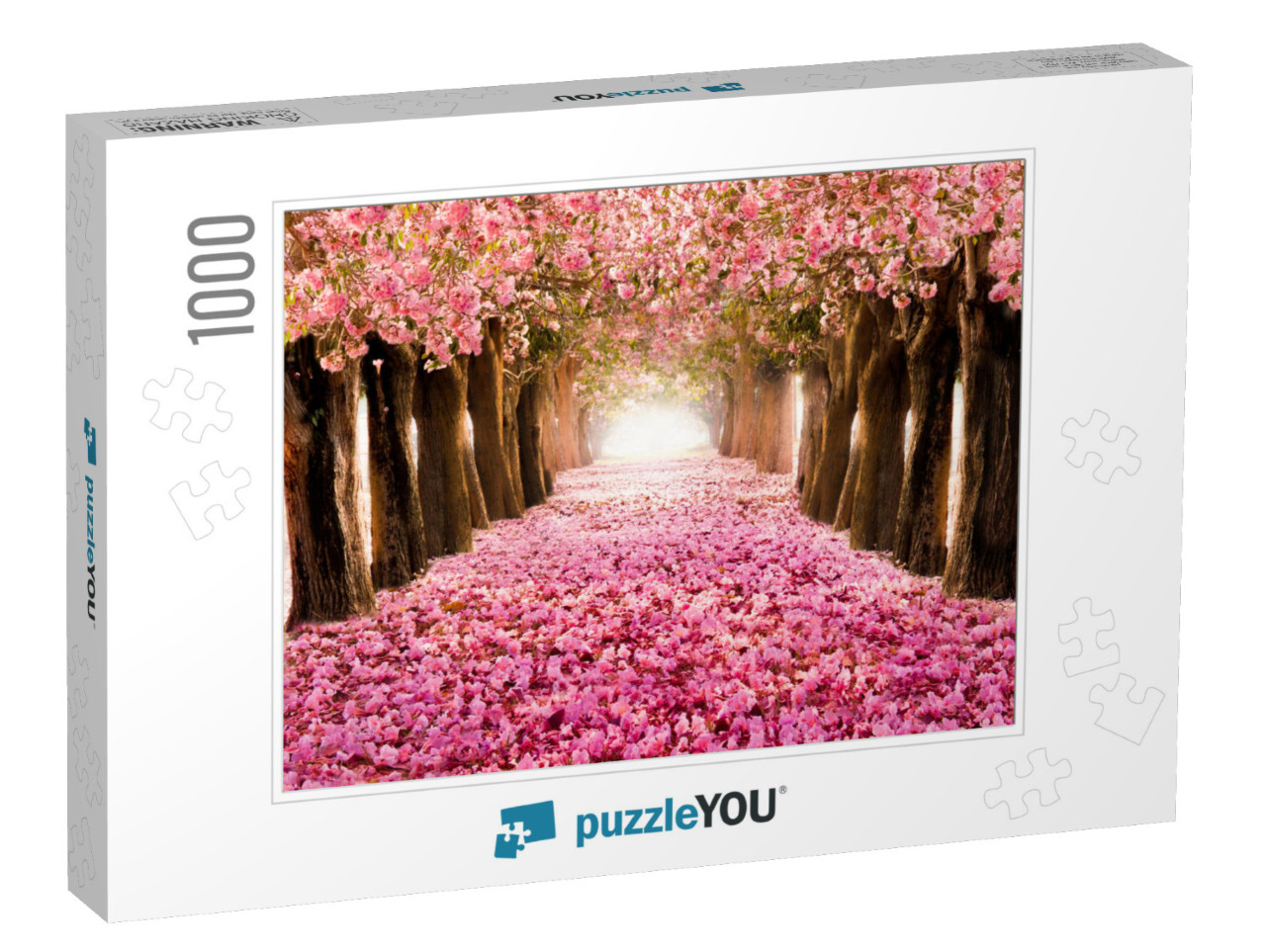 The Romantic Tunnel of Pink Flower Trees... Jigsaw Puzzle with 1000 pieces