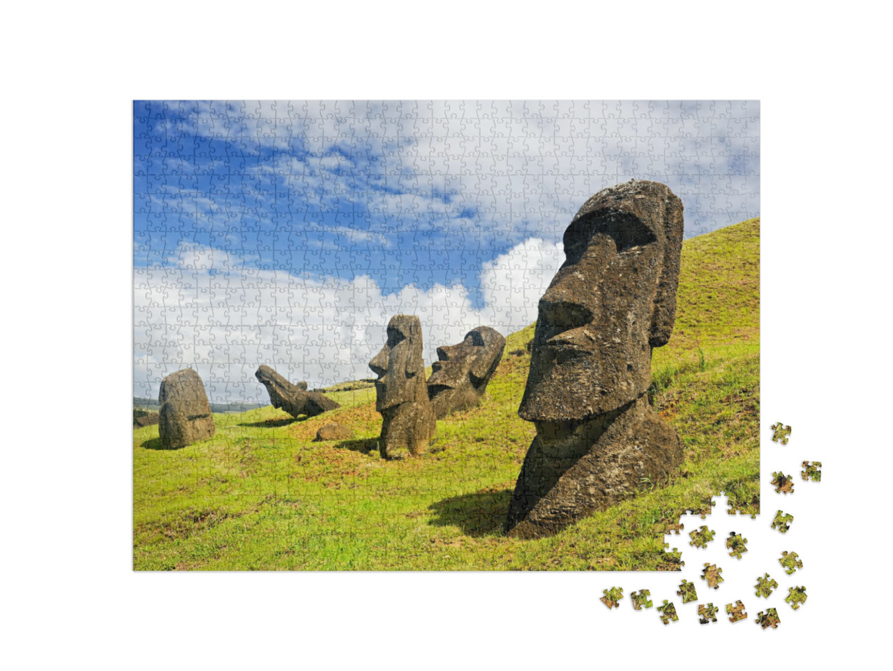 Chile -February 6 Moais in Rapa Nui National Park on the... Jigsaw Puzzle with 1000 pieces