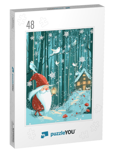 Gnomes in the Winter Wonderland Jigsaw Puzzle with 48 pieces