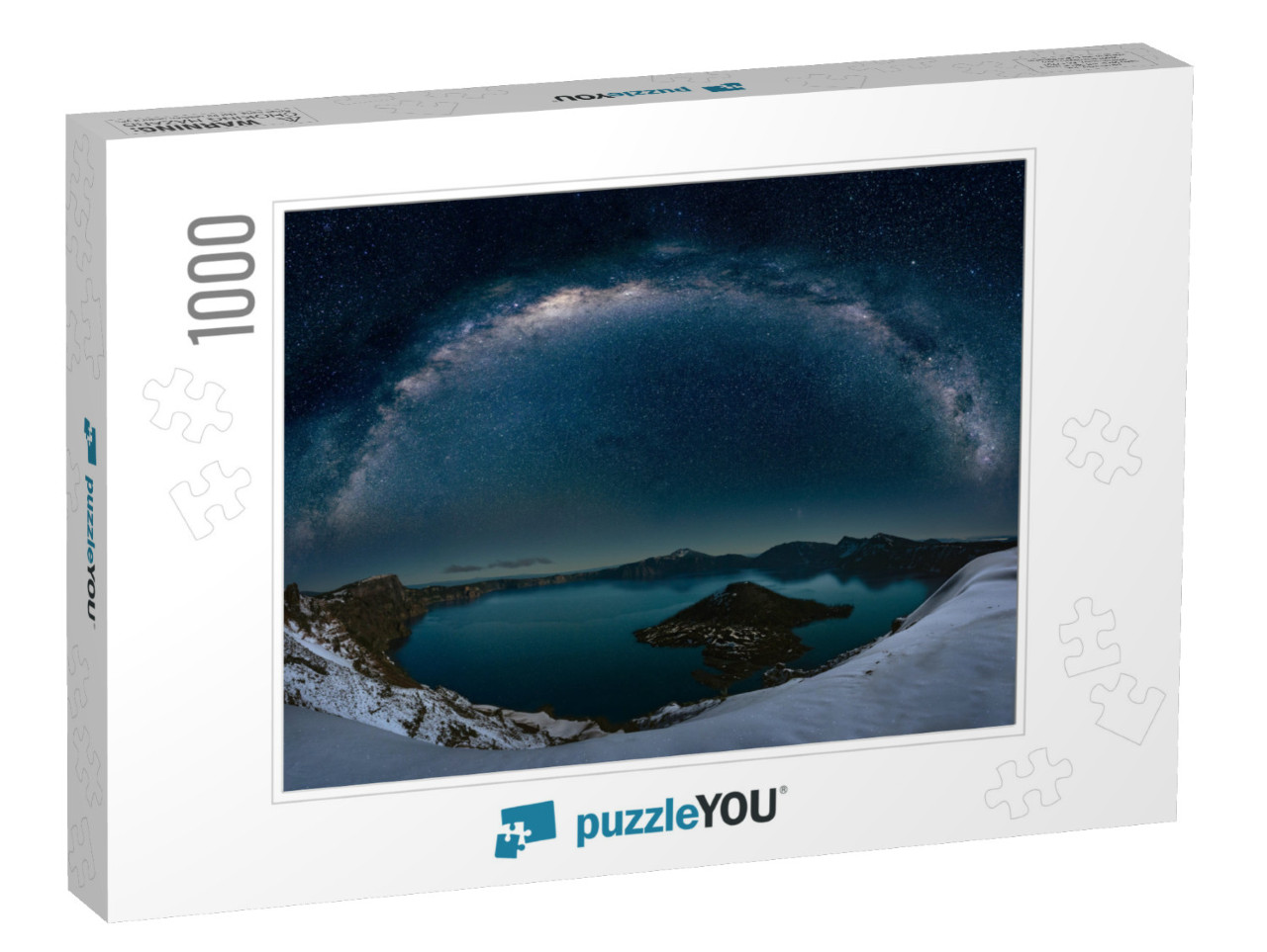 The Panoramic View of Crater Lake with Fine Art Milky Way... Jigsaw Puzzle with 1000 pieces