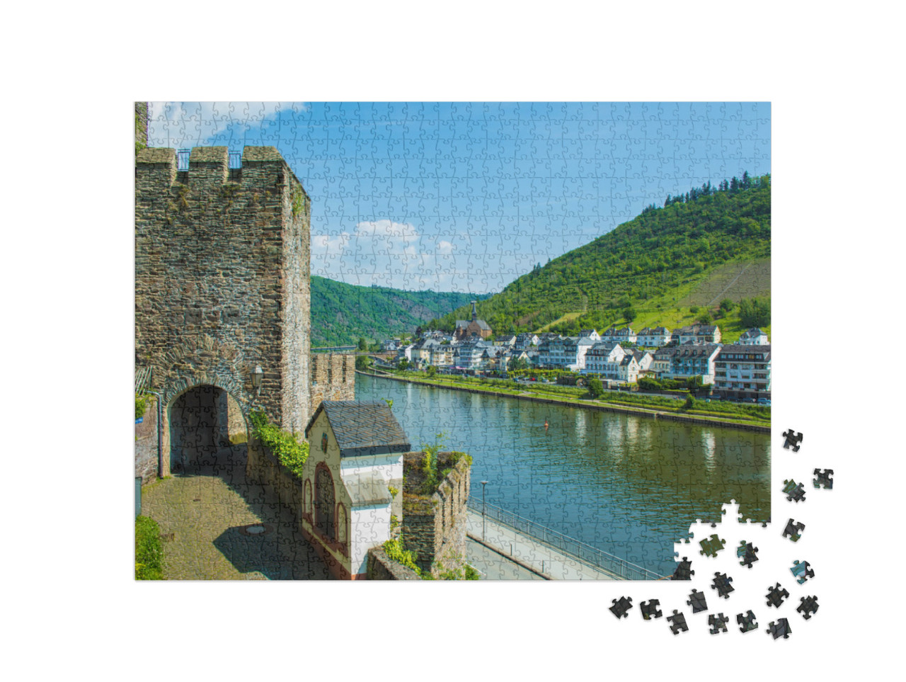 Cochem. a Small Picturesque Town At Moselle River in Rhin... Jigsaw Puzzle with 1000 pieces