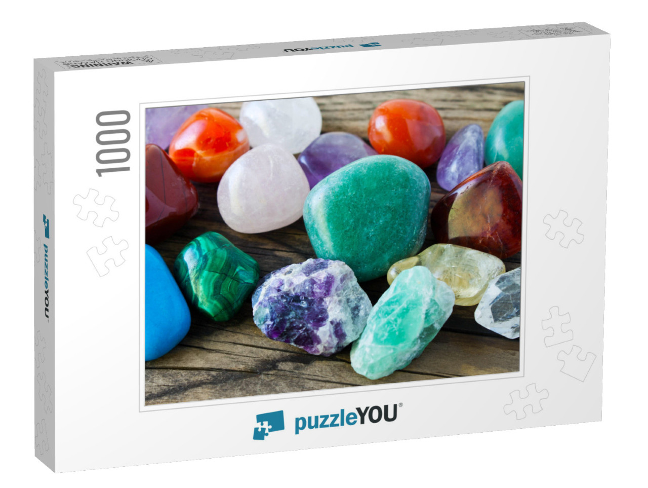 Gemstones Against Wooden Background... Jigsaw Puzzle with 1000 pieces