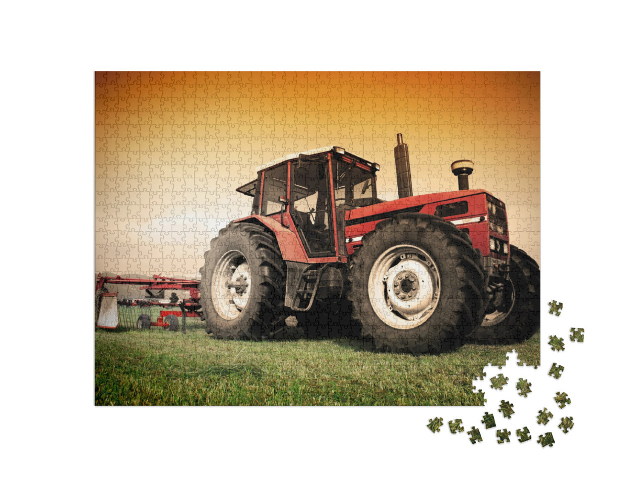 Old Tractor on the Grass Field... Jigsaw Puzzle with 1000 pieces