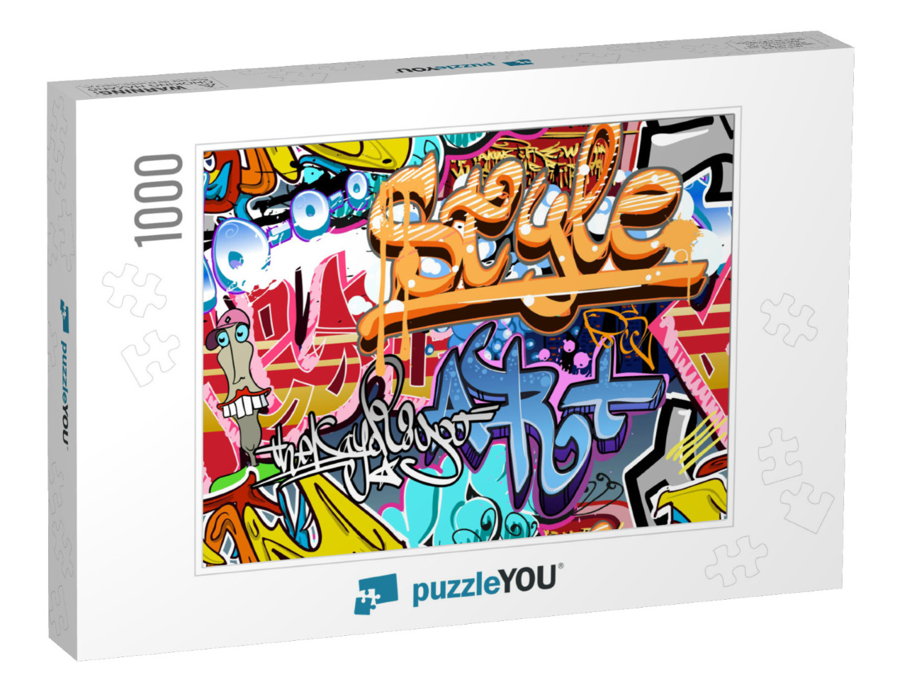 Graffiti Wall. Street Art Graffiti Vector Urban Texture B... Jigsaw Puzzle with 1000 pieces