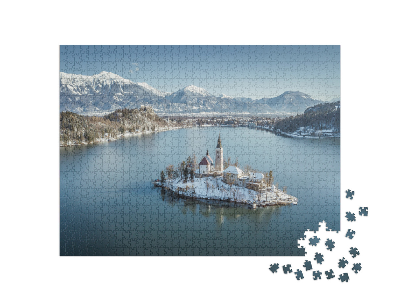 Panoramic View of Famous Bled Island Blejski Otok At Scen... Jigsaw Puzzle with 1000 pieces