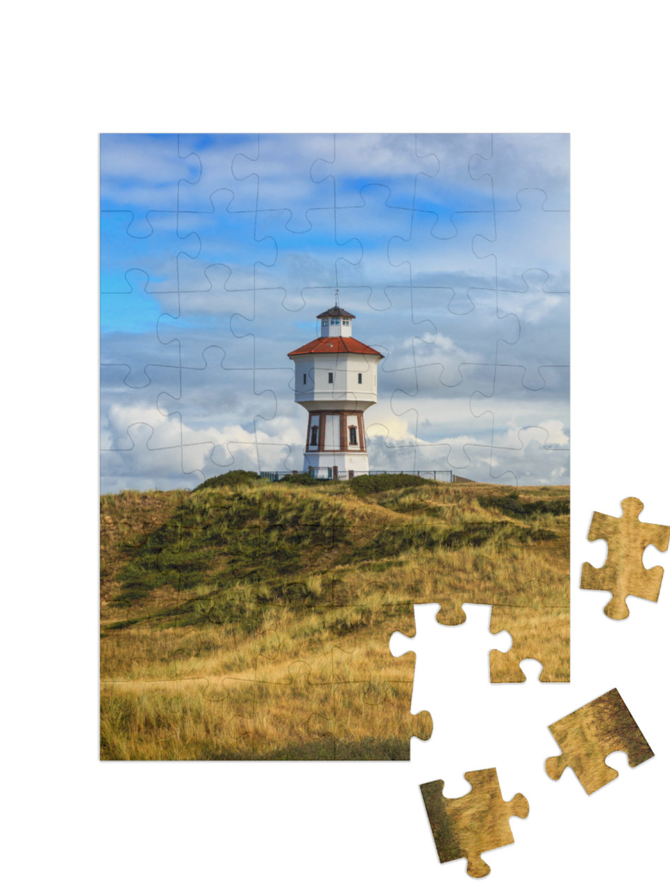 A Lighthouse At the Island of Langeoog, Lower Saxony, Ger... Jigsaw Puzzle with 48 pieces