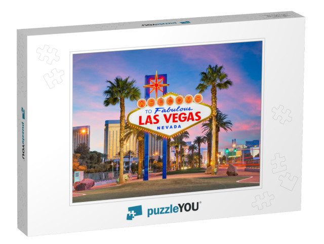 Las Vegas, Nevada, USA At the Welcome to Las Vegas Sign At... Jigsaw Puzzle