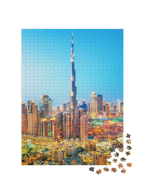 Dubai Downtown Skyscrapers, Dubai, United Arab Emirates... Jigsaw Puzzle with 1000 pieces