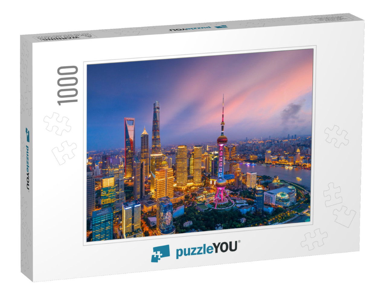 Aerial View of Shanghai Skyline At Night, China... Jigsaw Puzzle with 1000 pieces