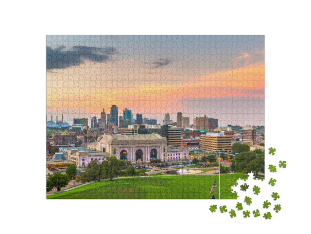 Kansas City, Missouri, USA Downtown Skyline with Union Sta... Jigsaw Puzzle with 1000 pieces