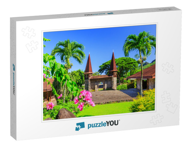Marquesas Islands, Nuku Hiva. Notre Dame Cathedral. Frenc... Jigsaw Puzzle