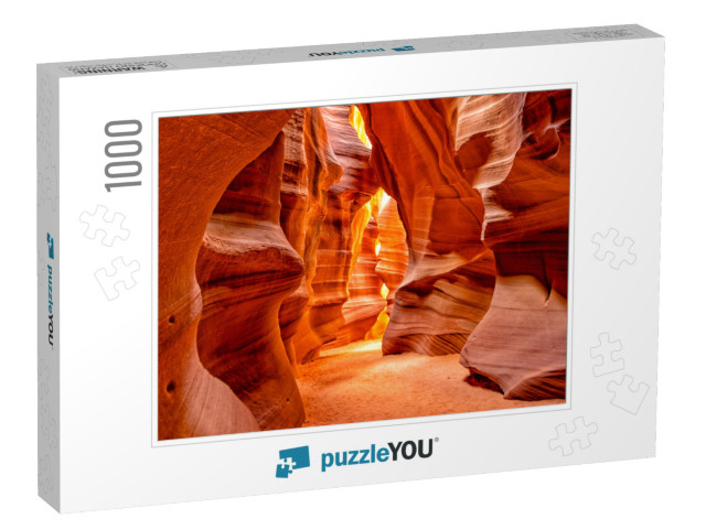 Antelope Canyon Lights & Rocks Arizona Usa... Jigsaw Puzzle with 1000 pieces