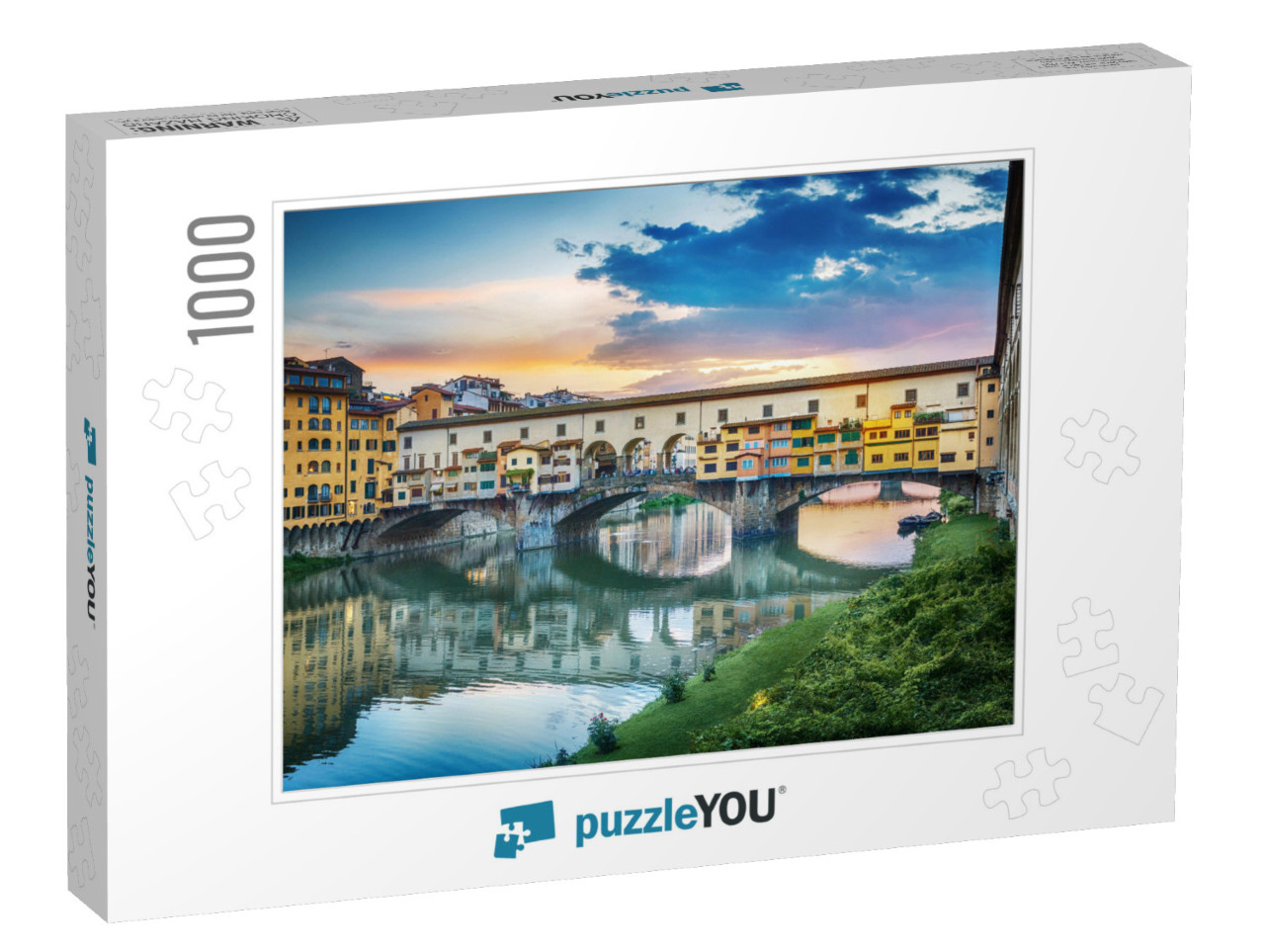 Famous Bridge Ponte Vecchio on the River Arno in Florence... Jigsaw Puzzle with 1000 pieces