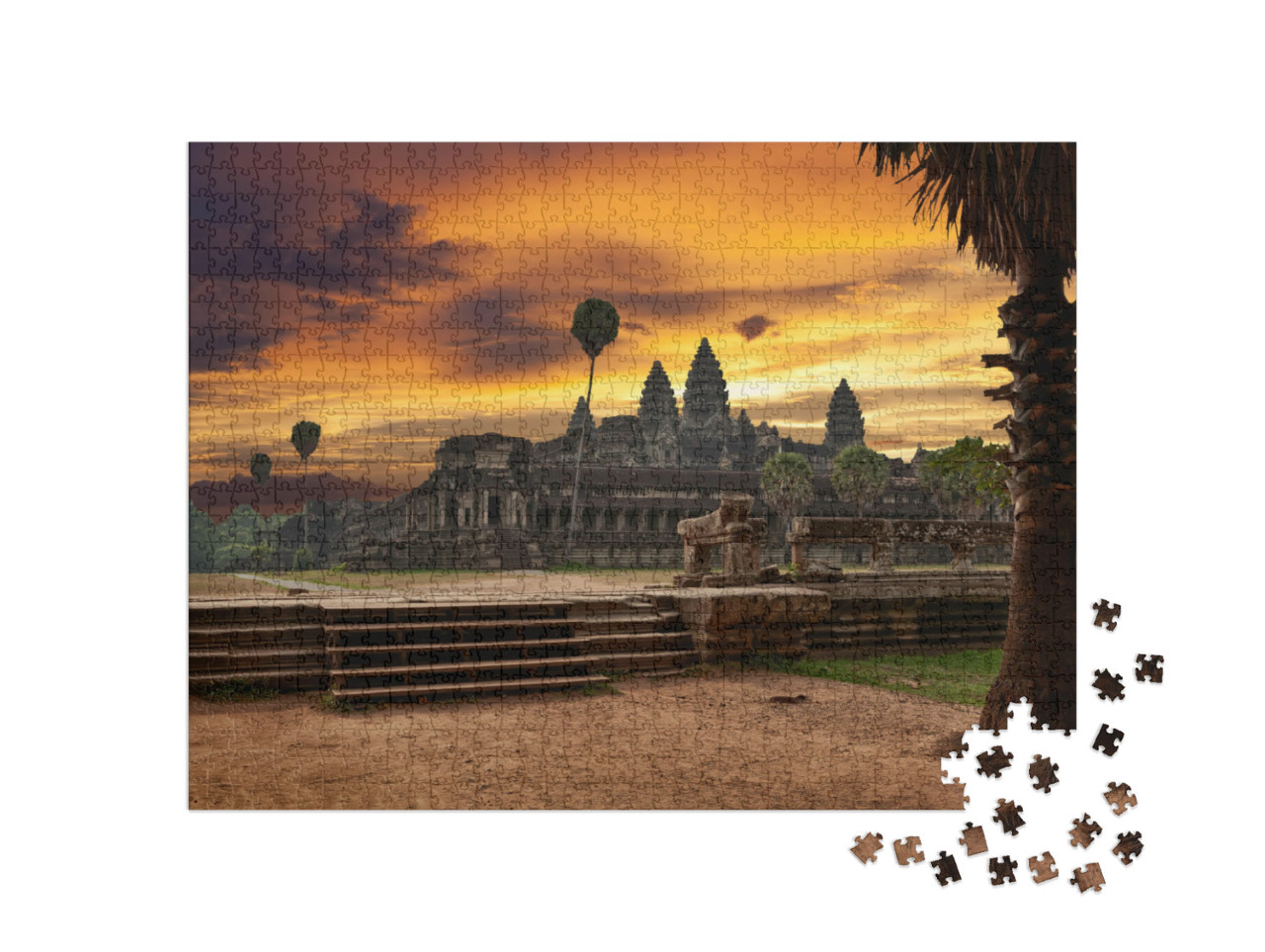 Angkor Wat At Sunset... Jigsaw Puzzle with 1000 pieces