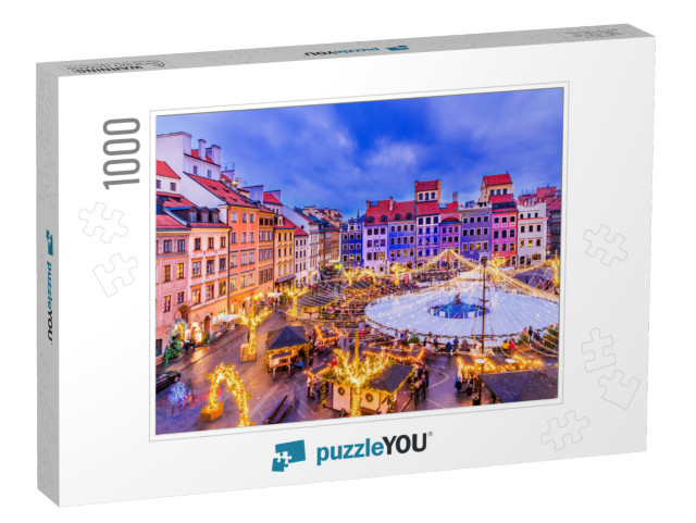 Warsaw, Poland - Skating Rink in the Old Town Square & Ch... Jigsaw Puzzle with 1000 pieces